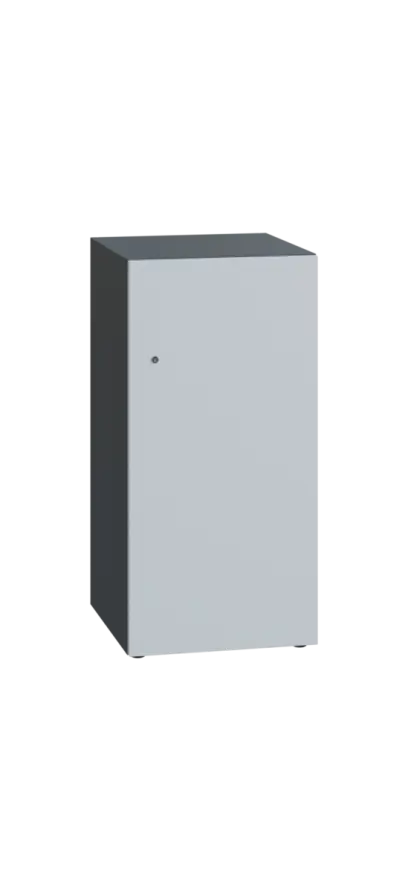 DOMINIT 21 úložná skříň 1-boxová, 917x450x400 mm, korpus antracit, dvířka bílá
